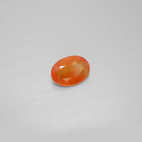 0.45 ct Orange Carnelian Stone, Natural Carnelian in Oval Facet Shape for Sale