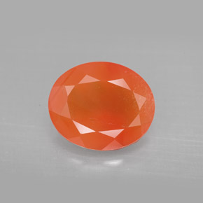 4.09 ct Orange Carnelian Gemstone, Carnelian Gem in Oval Facet Shape for Sale.