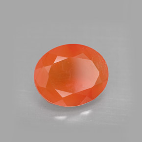 4.09 ct Orange Carnelian Stone, Natural Carnelian in Oval Facet Shape for Sale