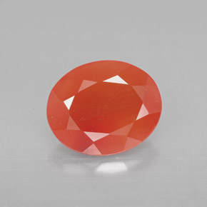 3.09 ct Orange Carnelian Gemstone, Carnelian Gem in Oval Facet Shape for Sale.