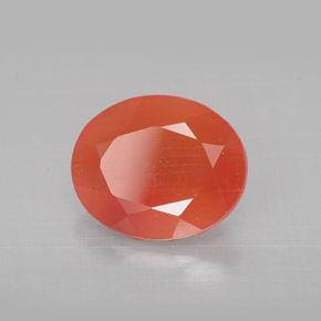 3.09 ct Orange Carnelian Stone, Natural Carnelian in Oval Facet Shape for Sale