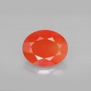 3.03 ct Orange Carnelian Gemstone, Carnelian Gem in Oval Facet Shape for Sale.