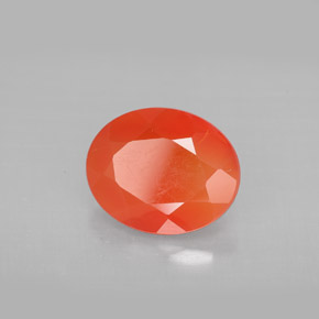 3.03 ct Orange Carnelian Stone, Natural Carnelian in Oval Facet Shape for Sale