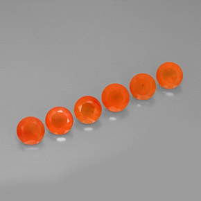 2.97 ct Orange Carnelian Gemstone, Carnelian Gem in Round Facet Shape for Sale.