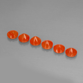 Carnelian Gemstone in 5 mm (calibrated) Size for Sale, Carnelian Stone in Red Orange Color