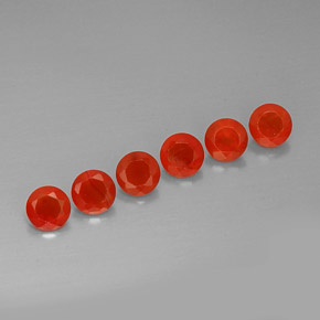 2.72 ct Orange Carnelian Gemstone, Carnelian Gem in Round Facet Shape for Sale.