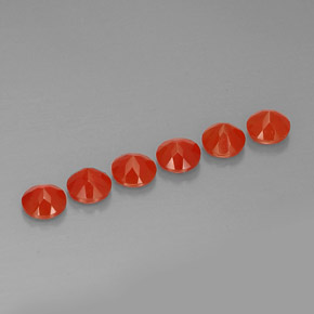 Carnelian Gemstone in 5 mm (calibrated) Size for Sale, Carnelian Stone in Red Orange Color