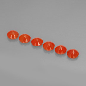 Carnelian Gemstone in 5 mm (calibrated) Size for Sale, Carnelian Stone in Red Orange Color