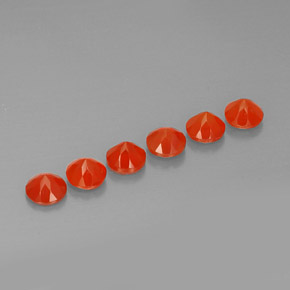 Carnelian Gemstone in 5 mm (calibrated) Size for Sale, Carnelian Stone in Red Orange Color