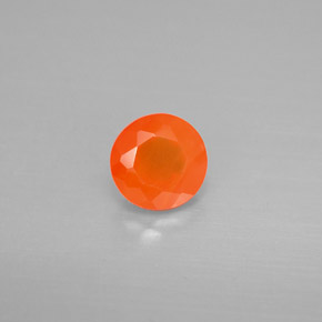 0.73 ct Orange Carnelian Gemstone, Carnelian Gem in Round Facet Shape for Sale.