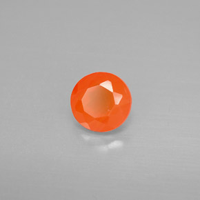 0.73 ct Orange Carnelian Stone, Natural Carnelian in Round Facet Shape for Sale