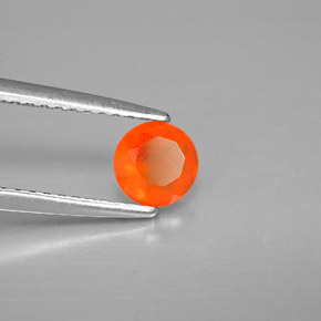 0.38 ct Orange Carnelian Gemstone, Carnelian Gem in Round Facet Shape for Sale.