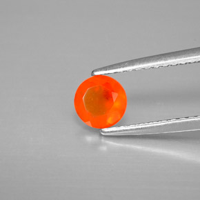 0.38 ct Orange Carnelian Stone, Natural Carnelian in Round Facet Shape for Sale