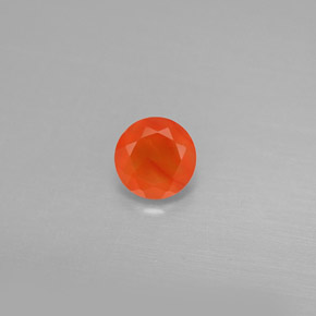 0.48 ct Orange Carnelian Gemstone, Carnelian Gem in Round Facet Shape for Sale.