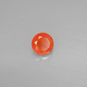 0.48 ct Orange Carnelian Stone, Natural Carnelian in Round Facet Shape for Sale