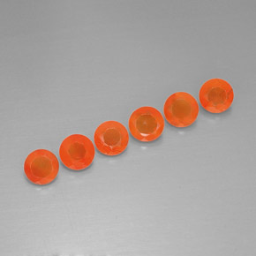 2.49 ct Orange Carnelian Gemstone, Carnelian Gem in Round Facet Shape for Sale.