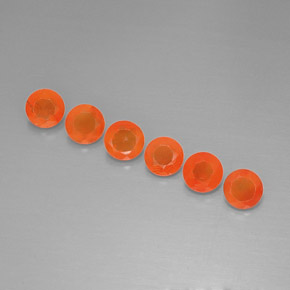 2.49 ct Orange Carnelian Stone, Natural Carnelian in Round Facet Shape for Sale