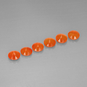 Carnelian Gemstone in 5 mm (calibrated) Size for Sale, Carnelian Stone in Red Orange Color
