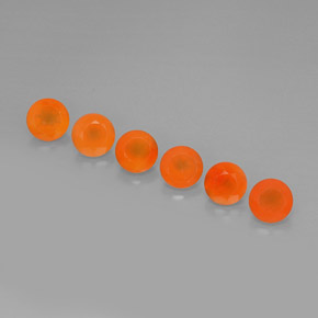 2.96 ct Orange Carnelian Gemstone, Carnelian Gem in Round Facet Shape for Sale.