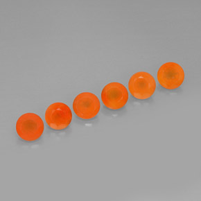 2.96 ct Orange Carnelian Stone, Natural Carnelian in Round Facet Shape for Sale