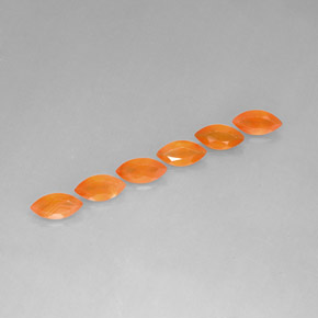 3.08 ct Orange Carnelian Gemstone, Carnelian Gem in Marquise Facet Shape for Sale.