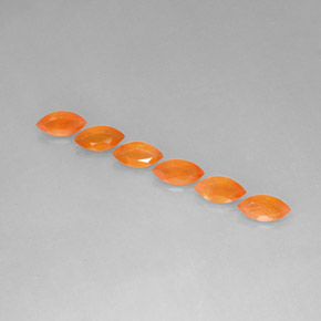 3.08 ct Orange Carnelian Stone, Natural Carnelian in Marquise Facet Shape for Sale
