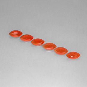 2.97 ct Orange Carnelian Gemstone, Carnelian Gem in Marquise Facet Shape for Sale.
