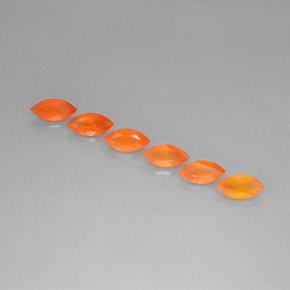 3.12 ct Orange Carnelian Gemstone, Carnelian Gem in Marquise Facet Shape for Sale.
