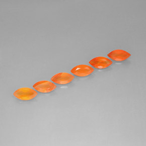 3.12 ct Orange Carnelian Stone, Natural Carnelian in Marquise Facet Shape for Sale