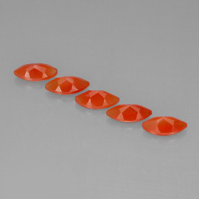 Carnelian Gemstone in 8 x 4 mm (calibrated) Size for Sale, Carnelian Stone in Red Orange Color