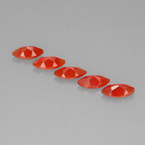 Carnelian Gemstone in 8 x 4 mm (calibrated) Size for Sale, Carnelian Stone in Red Orange Color