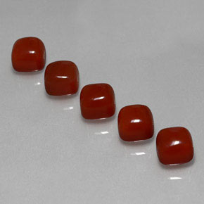 Carnelian Gemstone in 6.1 x 6 mm Size for Sale, Carnelian Stone in Reddish Brown Color