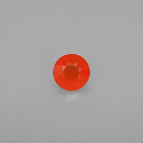 0.40 ct Orange Carnelian Gemstone, Carnelian Gem in Round Facet Shape for Sale.