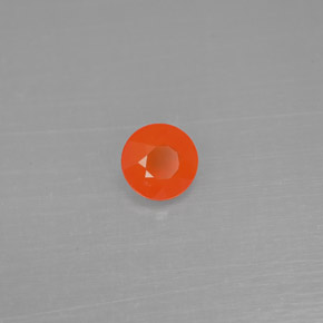 0.38 ct Orange Carnelian Stone, Natural Carnelian in Round Facet Shape for Sale