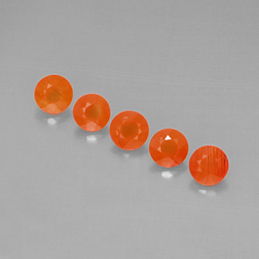 2.18 ct Orange Carnelian Gemstone, Carnelian Gem in Round Facet Shape for Sale.