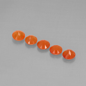 Carnelian Gemstone in 5 mm (calibrated) Size for Sale, Carnelian Stone in Orange Color