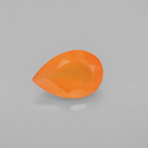 1.29 ct Orange Carnelian Gemstone, Carnelian Gem in Pear Facet Shape for Sale.