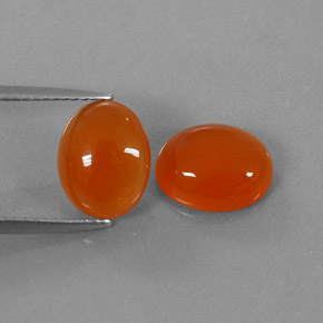 4.72 ct Orange Carnelian Stone, Natural Carnelian in Oval Cabochon Shape for Sale