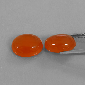 Carnelian Gemstone in 10 x 8 mm (calibrated) Size for Sale, Carnelian Stone in Orange Color