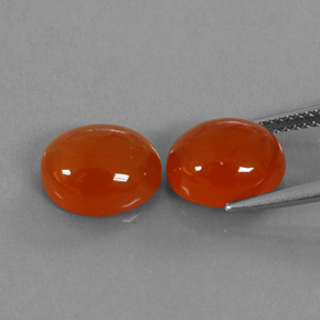 Carnelian Gemstone in 10 x 8 mm (calibrated) Size for Sale, Carnelian Stone in Red Orange Color