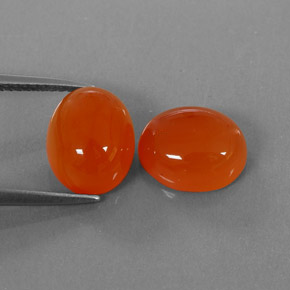 5.85 ct Orange Carnelian Stone, Natural Carnelian in Oval Cabochon Shape for Sale
