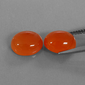 Carnelian Gemstone in 10 x 8 mm (calibrated) Size for Sale, Carnelian Stone in Orange Color
