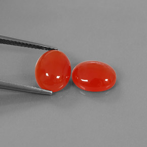 4.96 ct Orange Carnelian Stone, Natural Carnelian in Oval Cabochon Shape for Sale