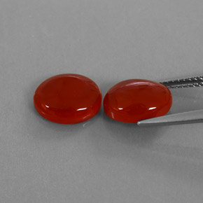 Carnelian Gemstone in 10 x 8 mm (calibrated) Size for Sale, Carnelian Stone in Red Orange Color