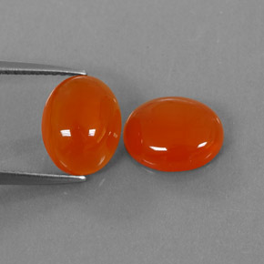 4.68 ct Orange Carnelian Stone, Natural Carnelian in Oval Cabochon Shape for Sale
