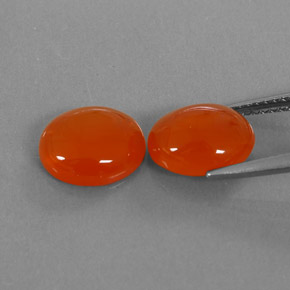 Carnelian Gemstone in 10 x 8 mm (calibrated) Size for Sale, Carnelian Stone in Orange Color
