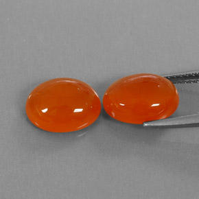 Carnelian Gemstone in 10 x 8 mm (calibrated) Size for Sale, Carnelian Stone in Orange Color