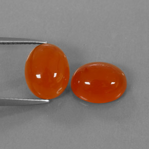 5.17 ct Orange Carnelian Stone, Natural Carnelian in Oval Cabochon Shape for Sale