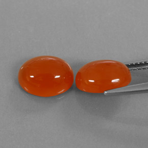 Carnelian Gemstone in 10 x 8 mm (calibrated) Size for Sale, Carnelian Stone in Orange Color