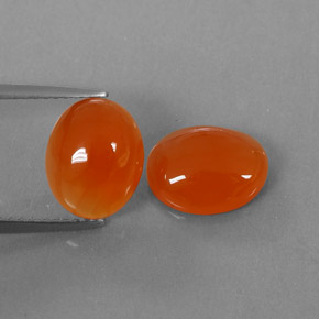 5.04 ct Orange Carnelian Stone, Natural Carnelian in Oval Cabochon Shape for Sale
